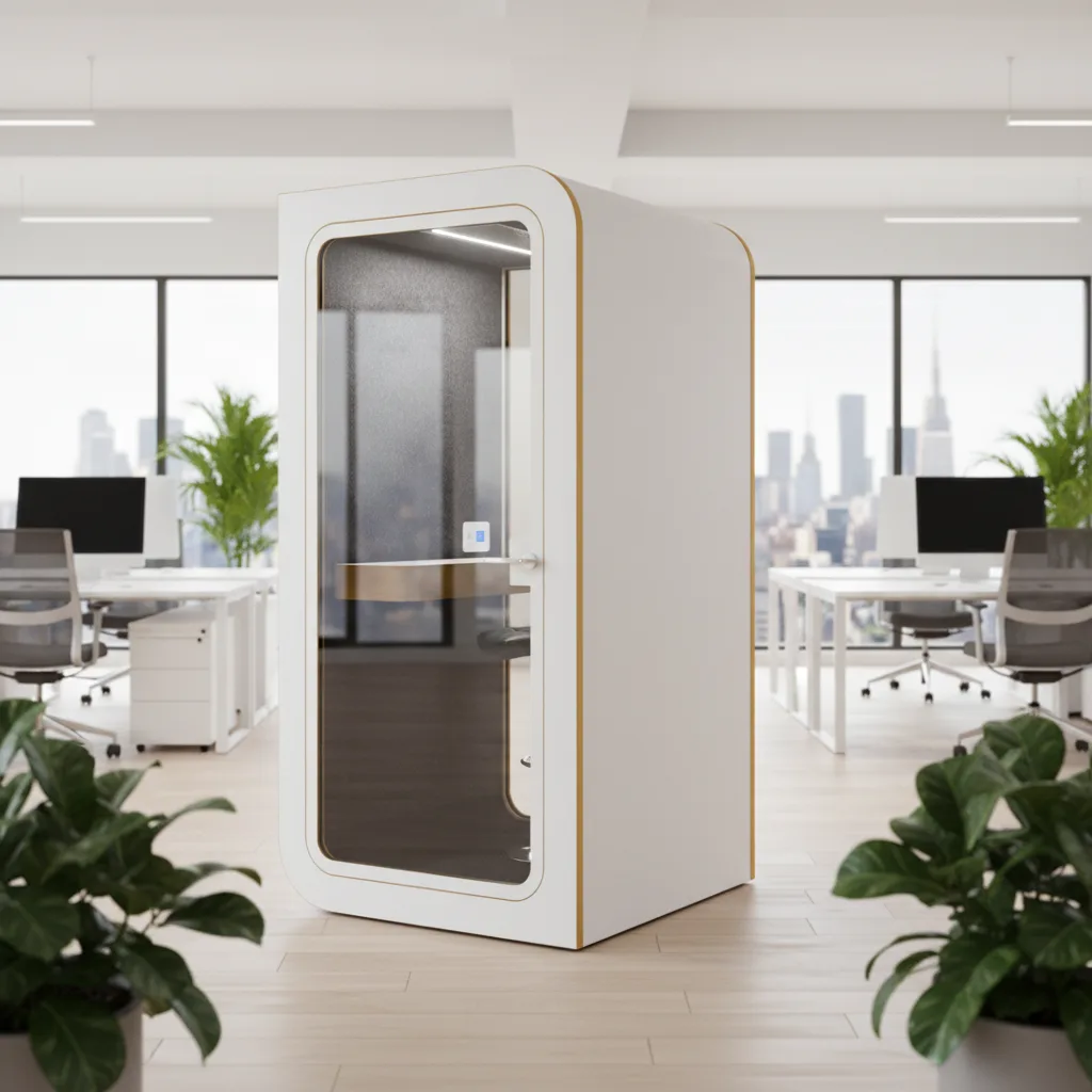 Akustická kabina v moderní kanceláři